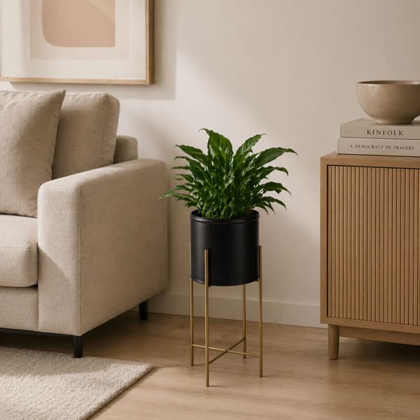 Blomsterstander med låg 55 cm guld sort