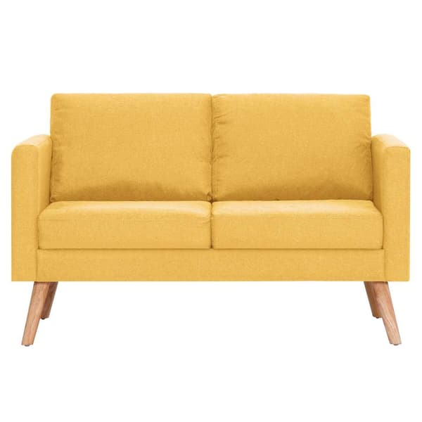 vidaXL 2-personers stofsofa gul