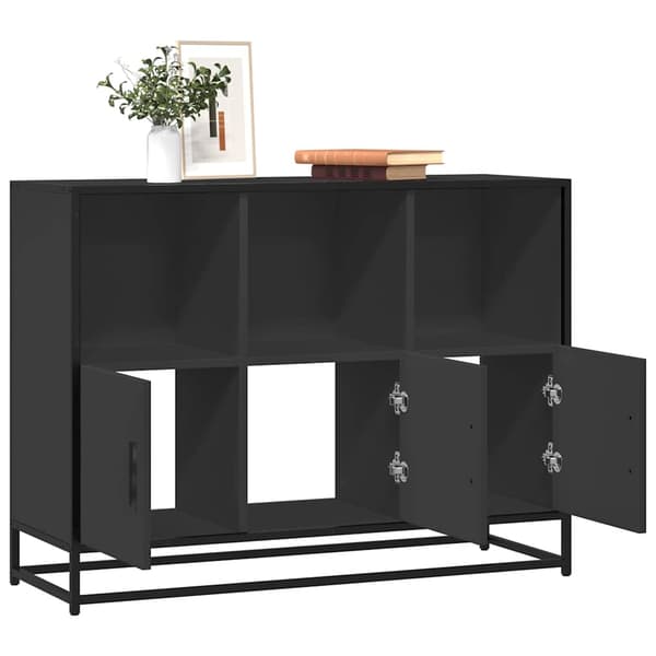 vidaXL kommode, sort, 100x35x76 cm, træbaseret materiale