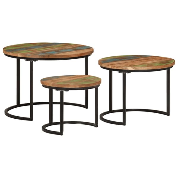 vidaXL 3-pack slitsbord massivt återvunnet trä
