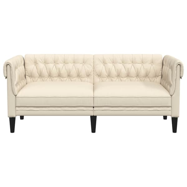 vidaXL Chesterfield tvåsitssoffa, linneklädsel