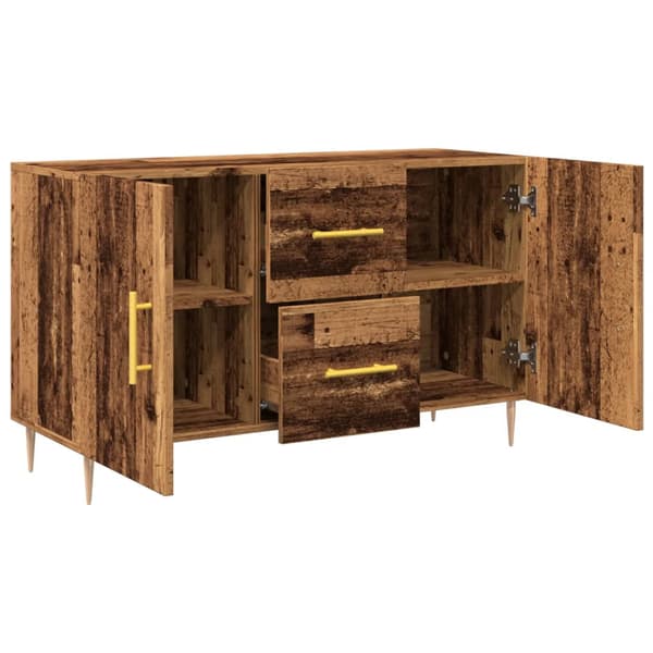 vidaXL kommode, antik træ, 100x36x60 cm, træbaseret materiale