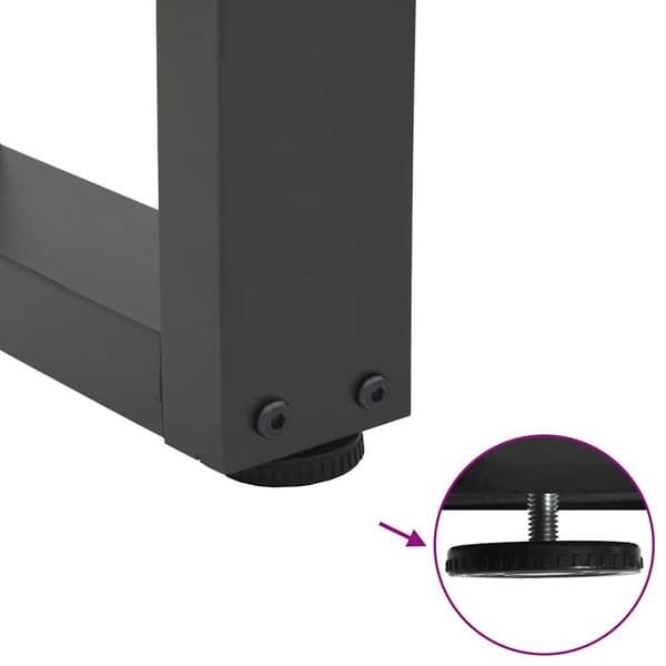 vidaXL V-formade matbordsben 2 st antracitstål
