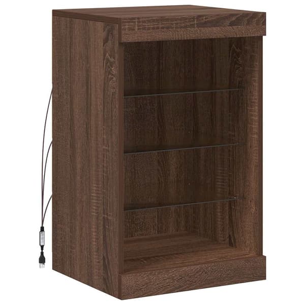 vidaXL LED-skab brunt egetræ 41x37x67 cm