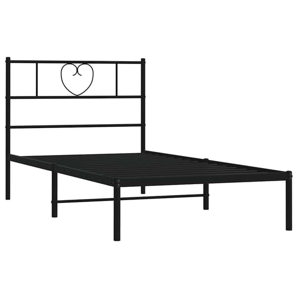 vidaXL metalsengestel med hovedgærde sort 100x190 cm