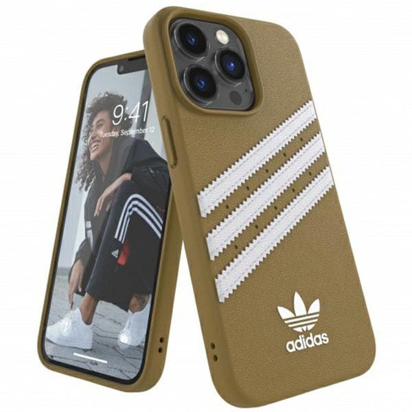 Adidas cover til iPhone 13 Pro Max beige og guld