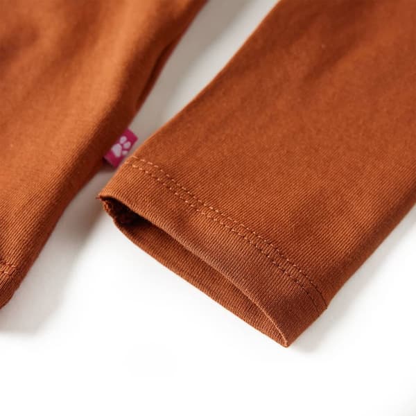 Børne langærmet T-shirt, cognac, 116