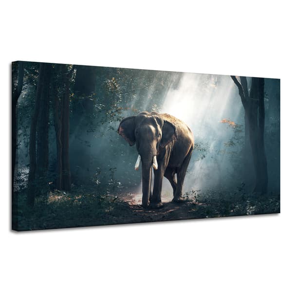 Lærredstryk Dyr Elefant 120x60 cm