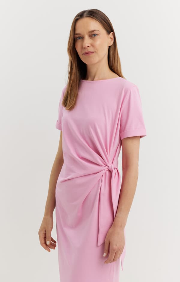 Asymmetrisk midikjole med bindebånd XS