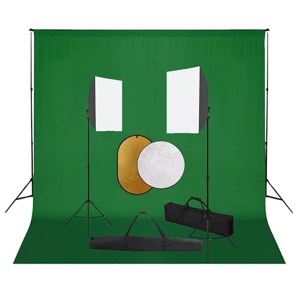 vidaXL Studiosetti Softboxilla, Taustalla ja Heijastimilla