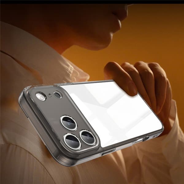 iPhone 17 Pro -kuori, silikoni kovalla takakannella, savunmusta