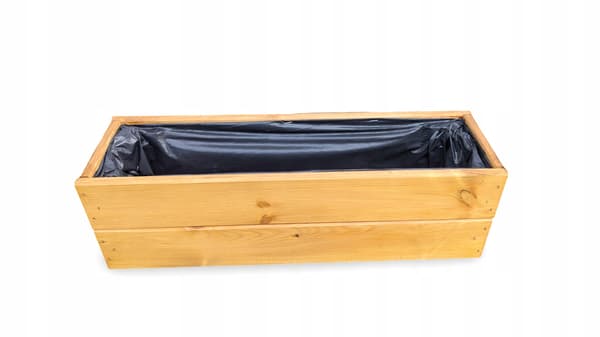 Urtepotte til altan, vindueskarm, træ, rektangulær, egetræsfarvet, 60x18 D27