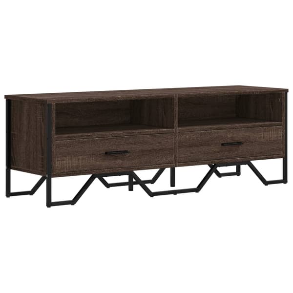 vidaXL TV-bord brunt egetræ 122x34x41 cm