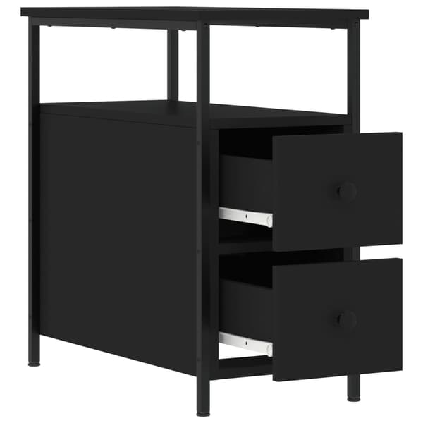 vidaXL sengebord, sort, 30x60x60 cm, træbaseret materiale