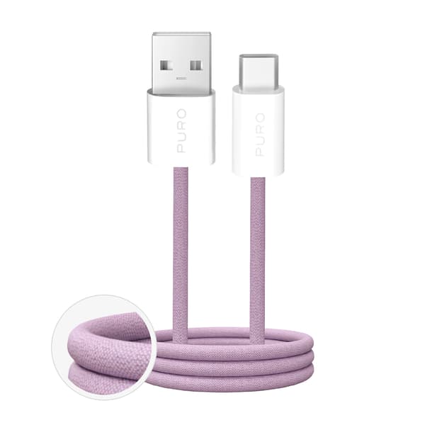 Fabrik 2.0 10W flätad USB-A - USB-C-kabel 1,5 m - Rosa