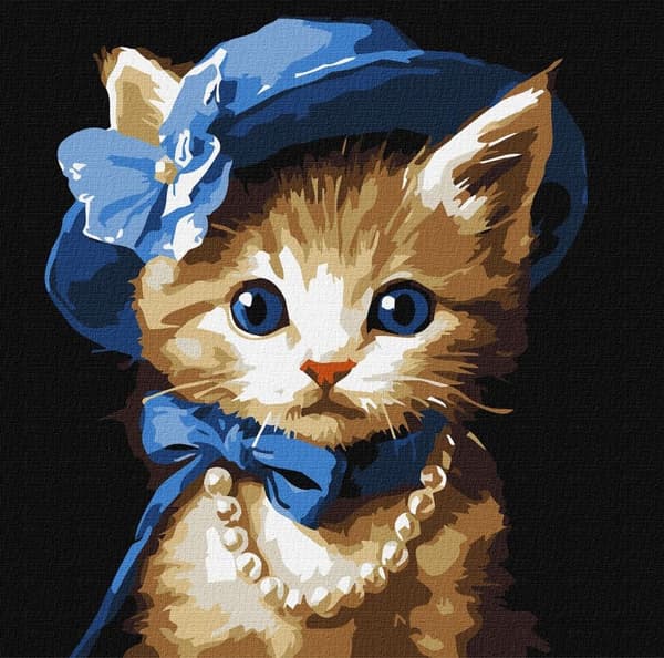 Maalaus numeroiden mukaan - Kissa hatussa 30x30cm