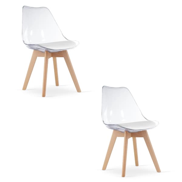 MARK stol - transparente / naturlige ben x 2
