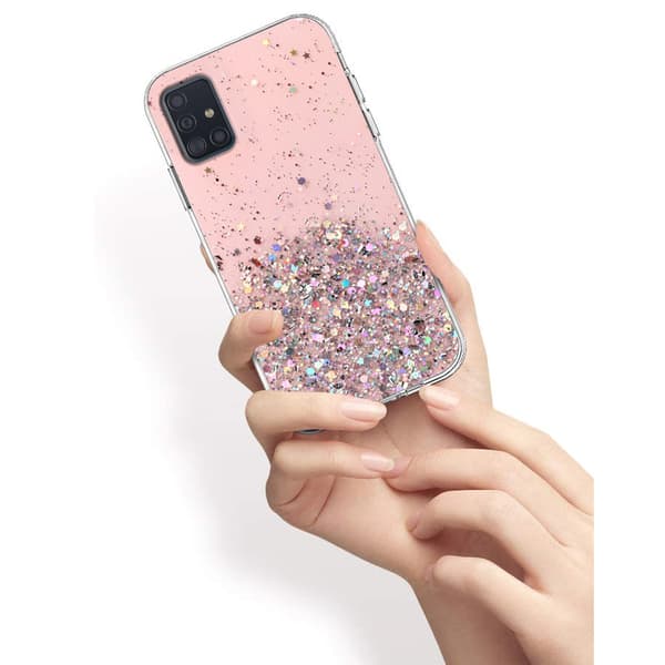 Samsung Galaxy A51 4G cover, glitrende, lyserød