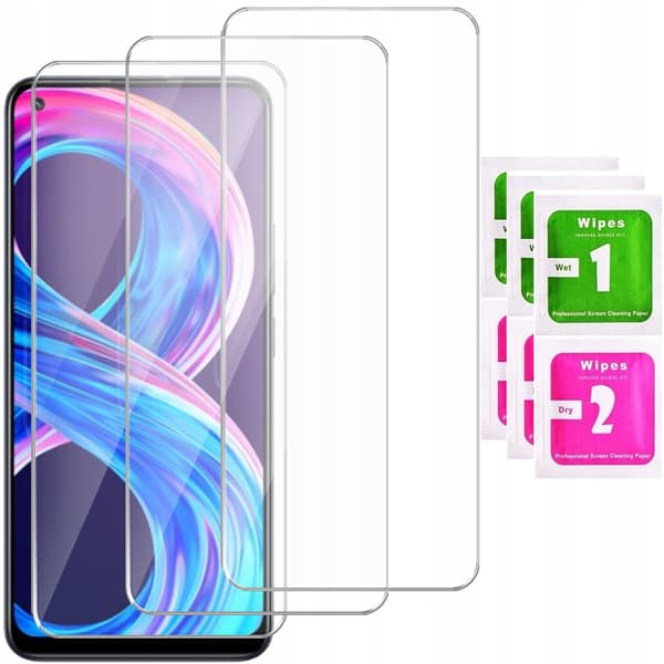 3x Härdat glas för Realme 8 / 8 Pro | 3-pack