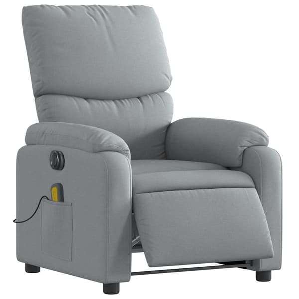 vidaXL Elektrisk massagefåtölj ljusgrå tyg