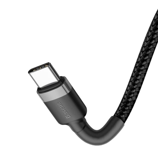 Holdbart, fleksibelt kabel USB-C PD 2.0 60W 20V 3A QC3.0 1M Sort-Grå