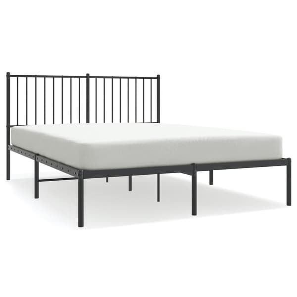 vidaXL metalsengestel med hovedgærde sort 140x190 cm