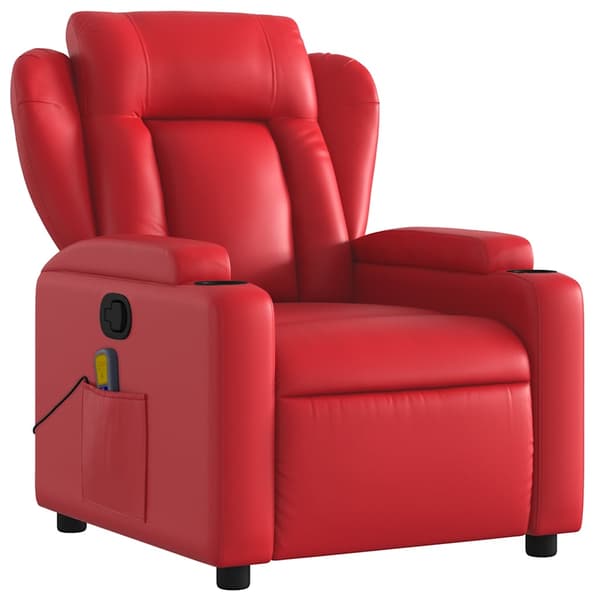 vidaXL Massagefåtölj röd konstläder