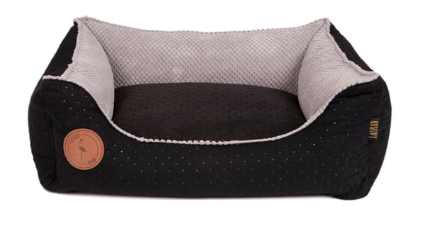 CEZAR sofa, sort, quiltet, L - 95 cm x 80 cm