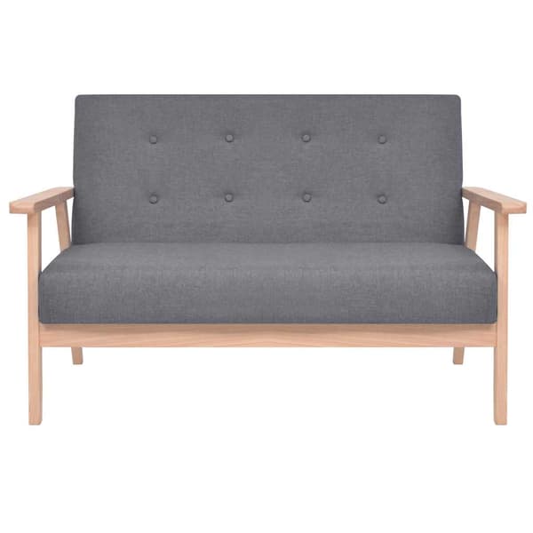 vidaXL Loungeset, 2 delar, tyg, mörkgrå