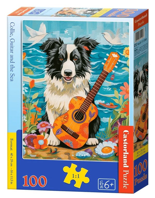 Pussel 100 B-111268 Collie, gitarr och havet