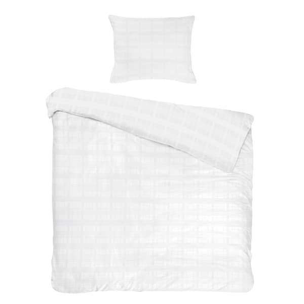 Bomullssängkläder 140x200 satin Marsela Premium - makosatin vit