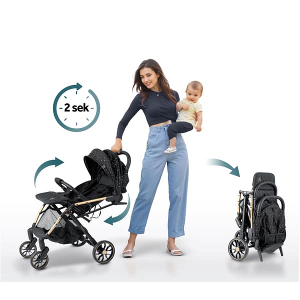 Nukido Paseo Sort 716001 Klapvogn