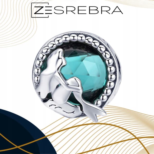 Charms silver 925 sjöjungfruhänge pärla blå silver presentpärlor