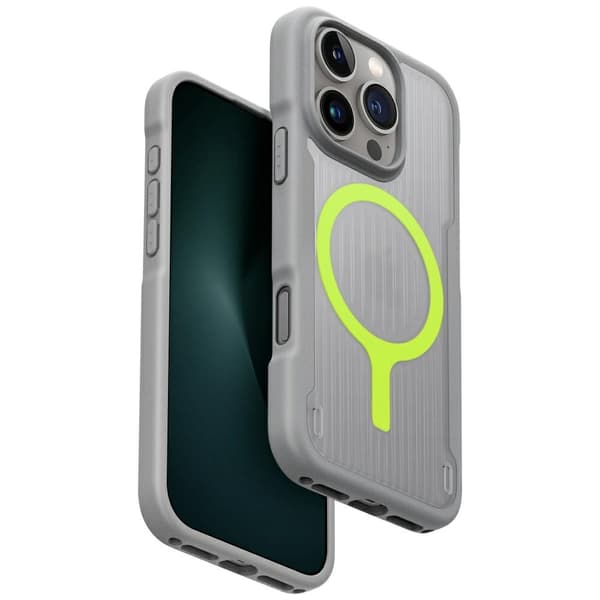 UNIQ Combat Active -kotelo iPhone 16 Prolle, Magclick-lataus, harmaa
