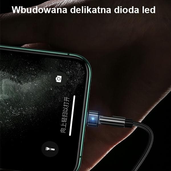 USAMS punottu pyörivä kaapeli U60 2A USB-A - Lightning, musta