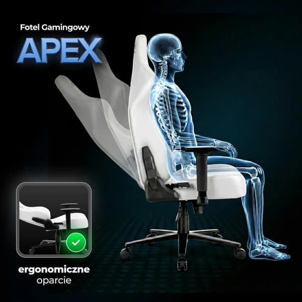 APEX Hvid Moderne Drejelig Gamingstol