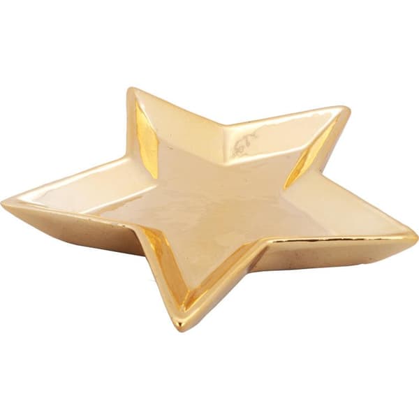 KERAMISK STJERNEPLATE LYSESTAGE 12 CM G