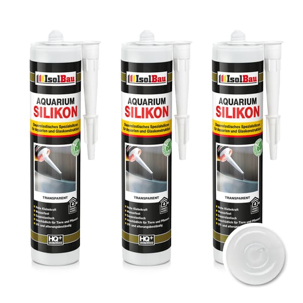 IsolBau Transparent Akvarium Silikon 3 x 300ml