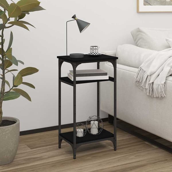 vidaXL sidebord, sort, 40x30x75 cm, træbaseret materiale