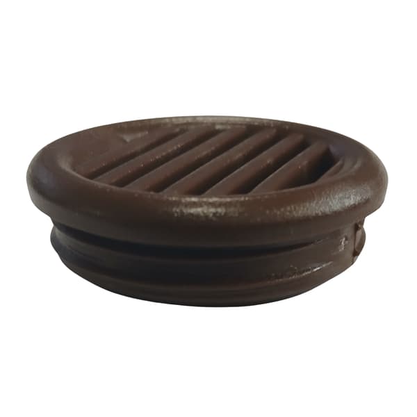 Ventilationsåbning til møbelskab, diameter 35, mørkebrun, 10 stk.