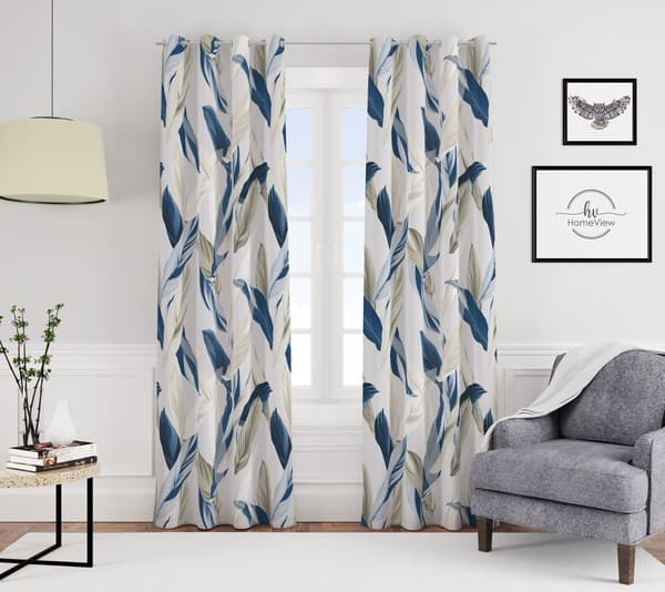 Gardin med snørehuller print 052