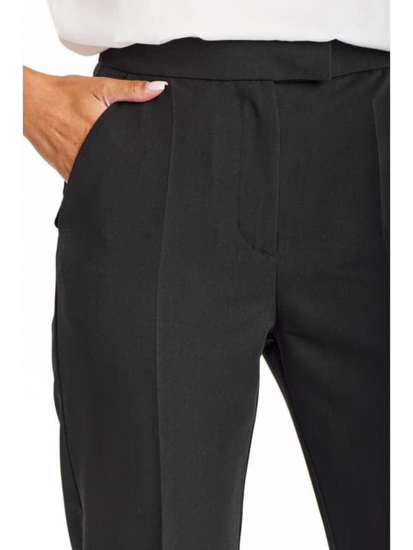 Elegante cigaretbukser med folder, sort M