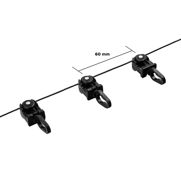 Wave Fala 60mm ruller til elektrisk gardinstang 1m sort
