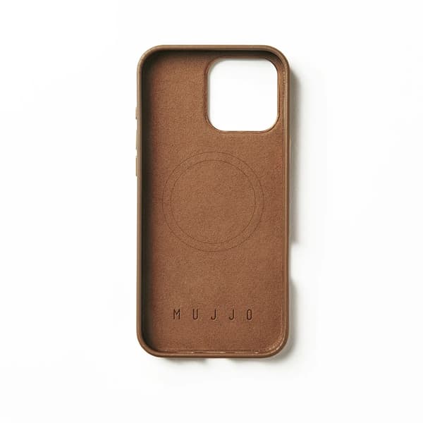 Mujjo læderetui til iPhone 16 Pro Max, MagSafe, Mørkebrun