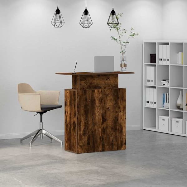 vidaXL receptionsdisk røget eg 100x40x104 cm limet træ