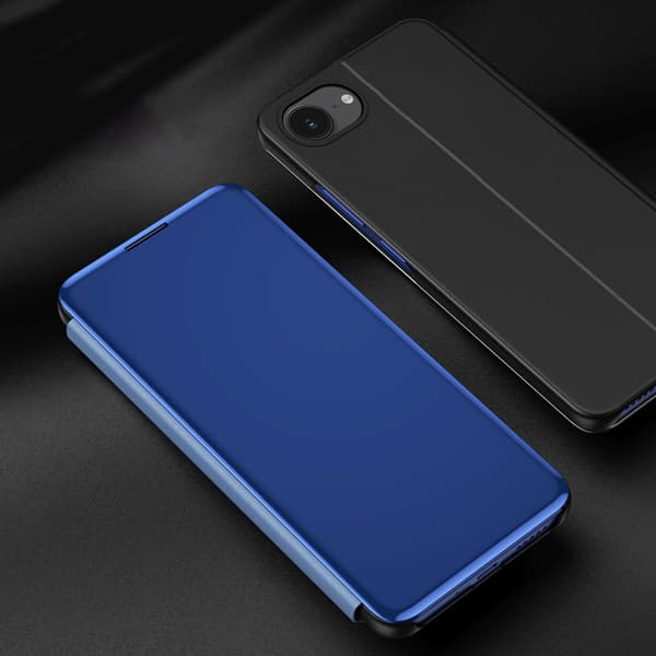 iPhone 16e Clear View-cover med flip-cover - blå