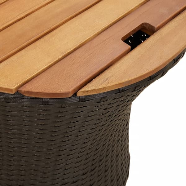 vidaXL haveborde, sæt med 2, træbordplader, sort, polyrattan