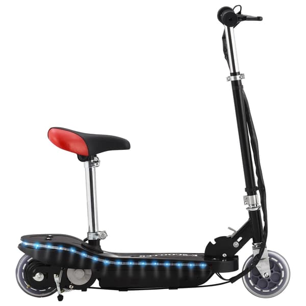 vidaXL børnescooter med sæde og LED-lys, 120 W, sort