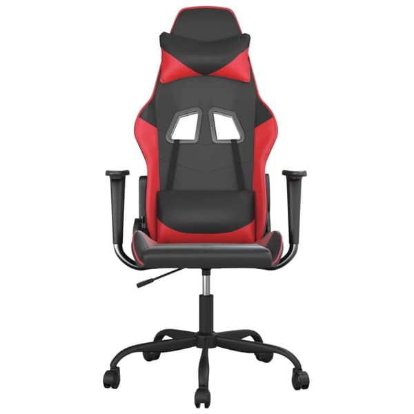 vidaXL massage-gamingstol, sort og rød, kunstlæder