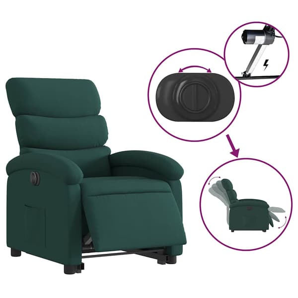 vidaXL Elektrisk lyftande massagefåtölj grön